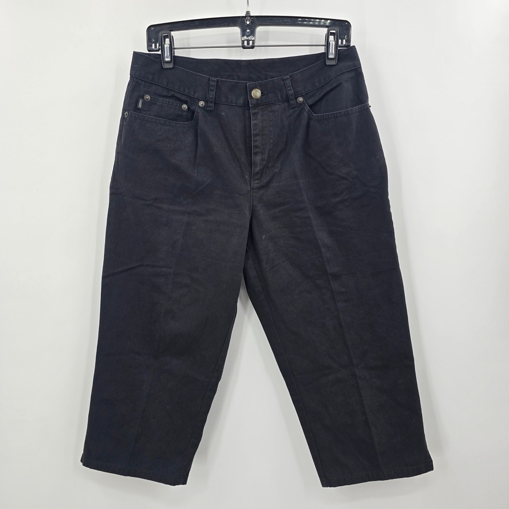Lauren Jeans Co Ralph Capri Womens 10P Lauren Black Denim Petite Cotton